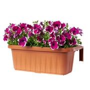 BALCONETTA RETTANGOLARE 'RONDINE' cm 50x20xh.18,5 - lt.11 terracotta  - BAMA