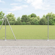 Recinzione in rete metallica con 7 post flangiati 1,2 x 10 m in acciaio zincato