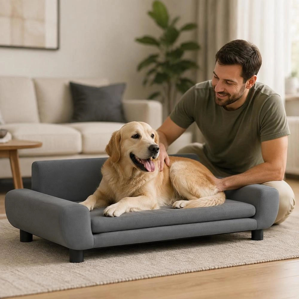 Dog Bed Dark Grey 100x54x33 Cm Velvet
