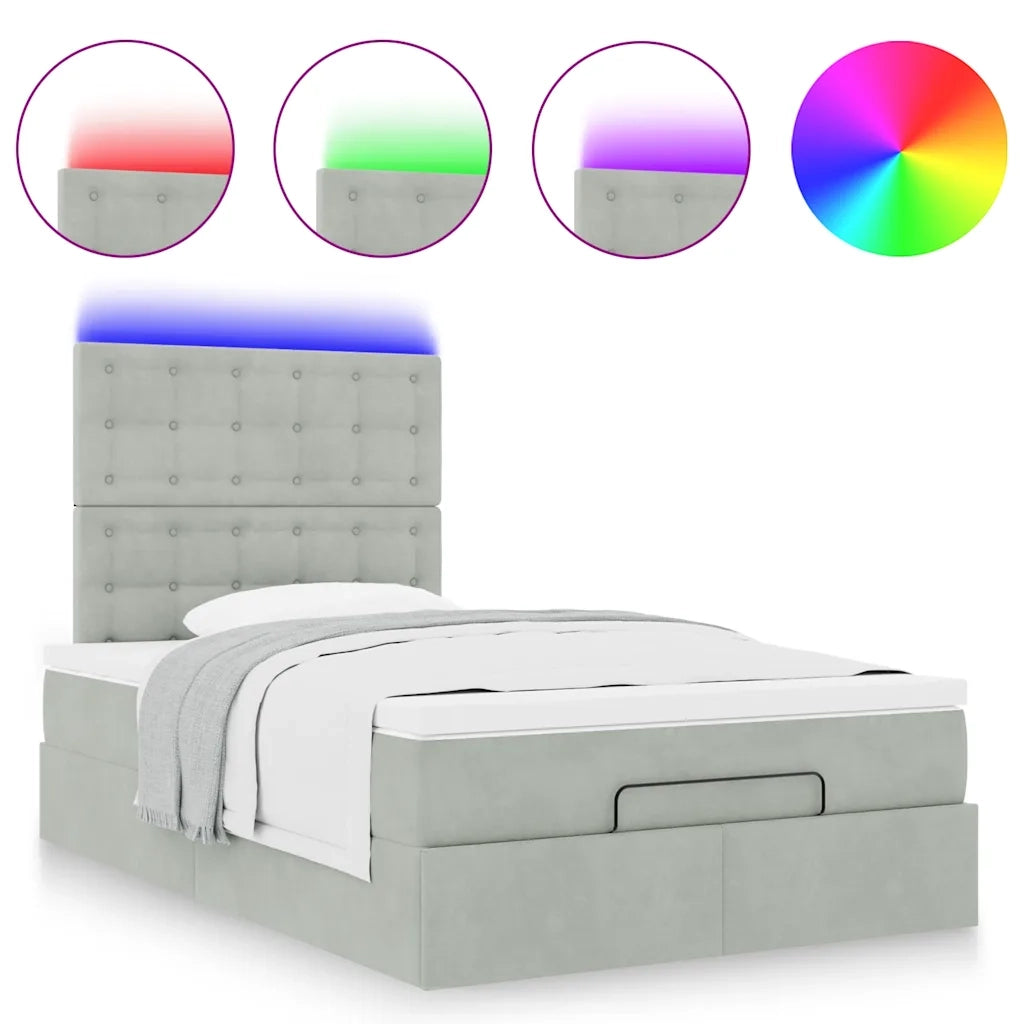Struttura Letto Pouf con Materassi 120x200 cm Velluto 3314456
