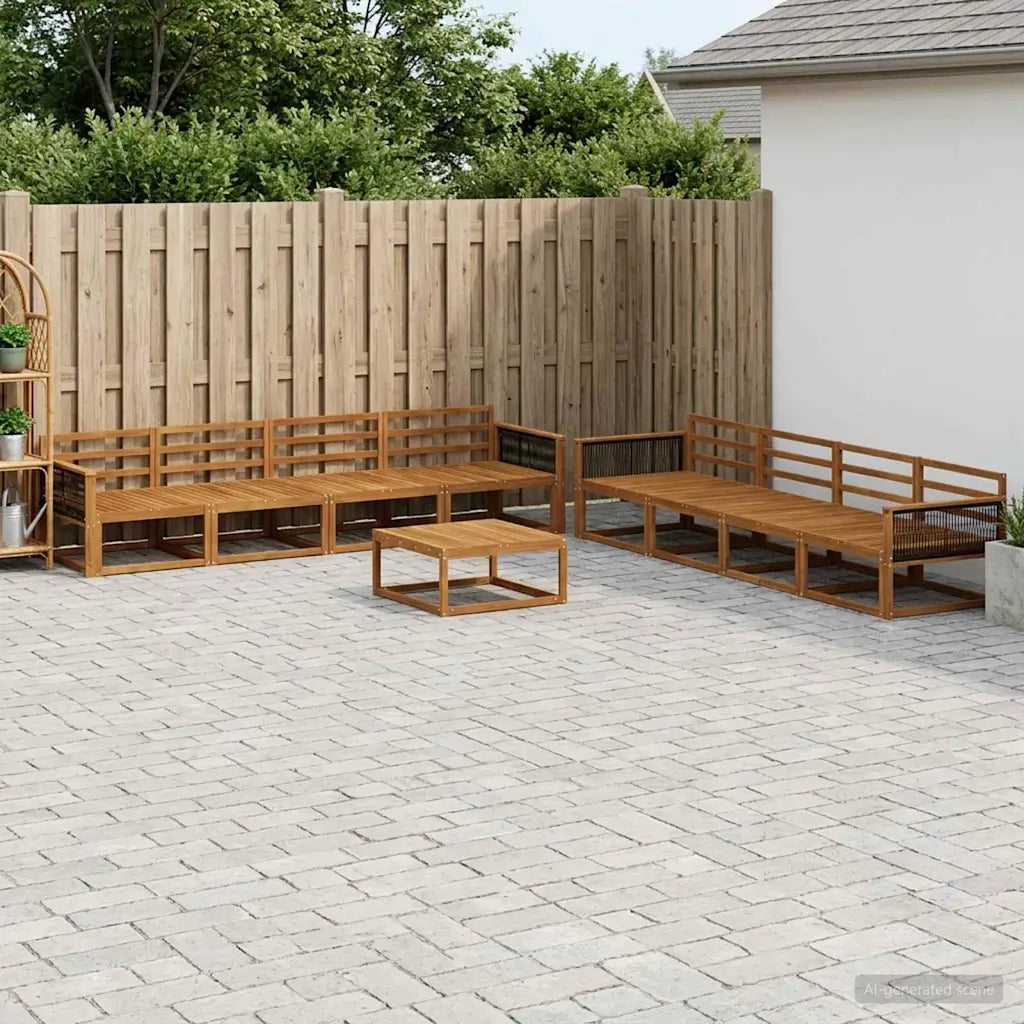 Set di divani da esterno 9 pcs Naturale