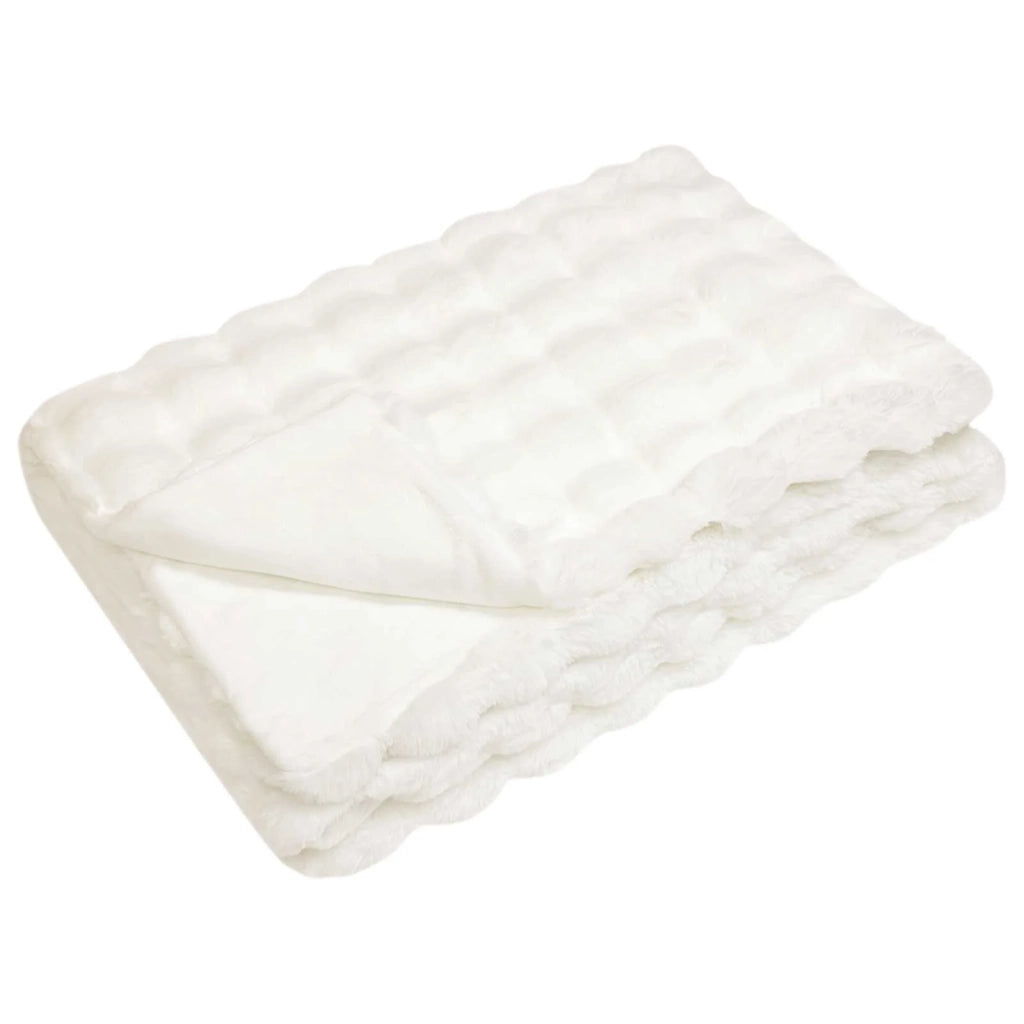 Coperta antiscivolo in finta di coniglio Olite 4 pcs Bianco