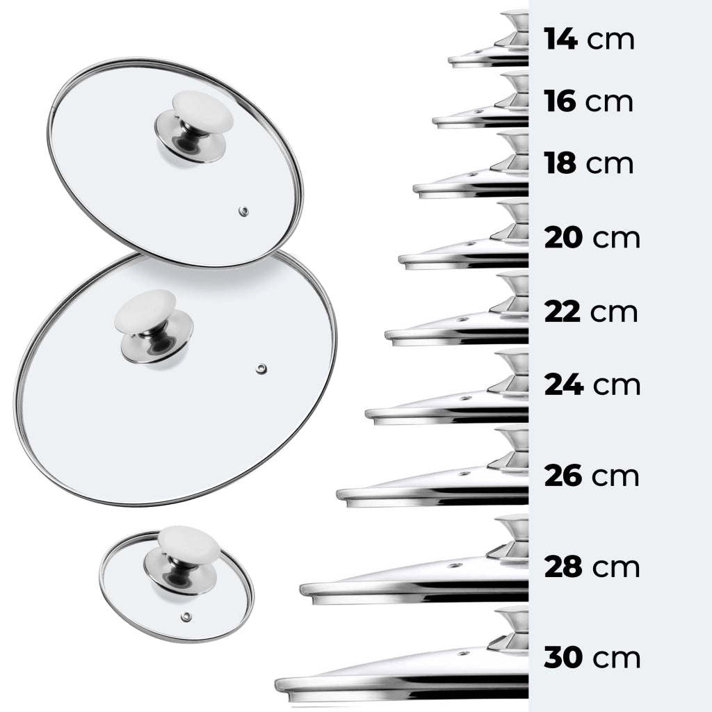 Coperchio in vetro KADAX da 14 cm, universale, resistente al calore, per pentole e padelle.
