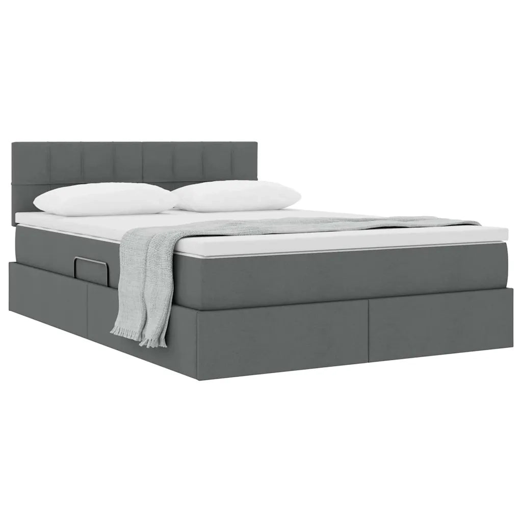 Letto con contenitore e materasso Grigio scuro 140 x 200 cm 3370513
