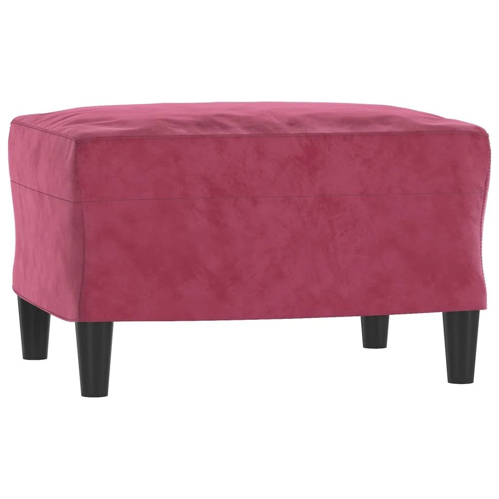 Set di Divani 3 pz Rosso Vino in Velluto