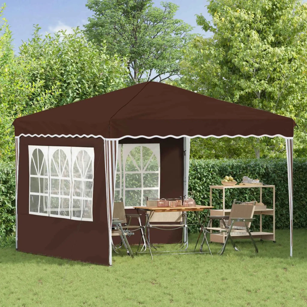 Tenda per feste a pop-up-Gazebo Marrone 288 x 288 x 245 cm 436518