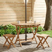 Tavolo da Giardino Pieghevole Naturale Ø 110 x 75 cm