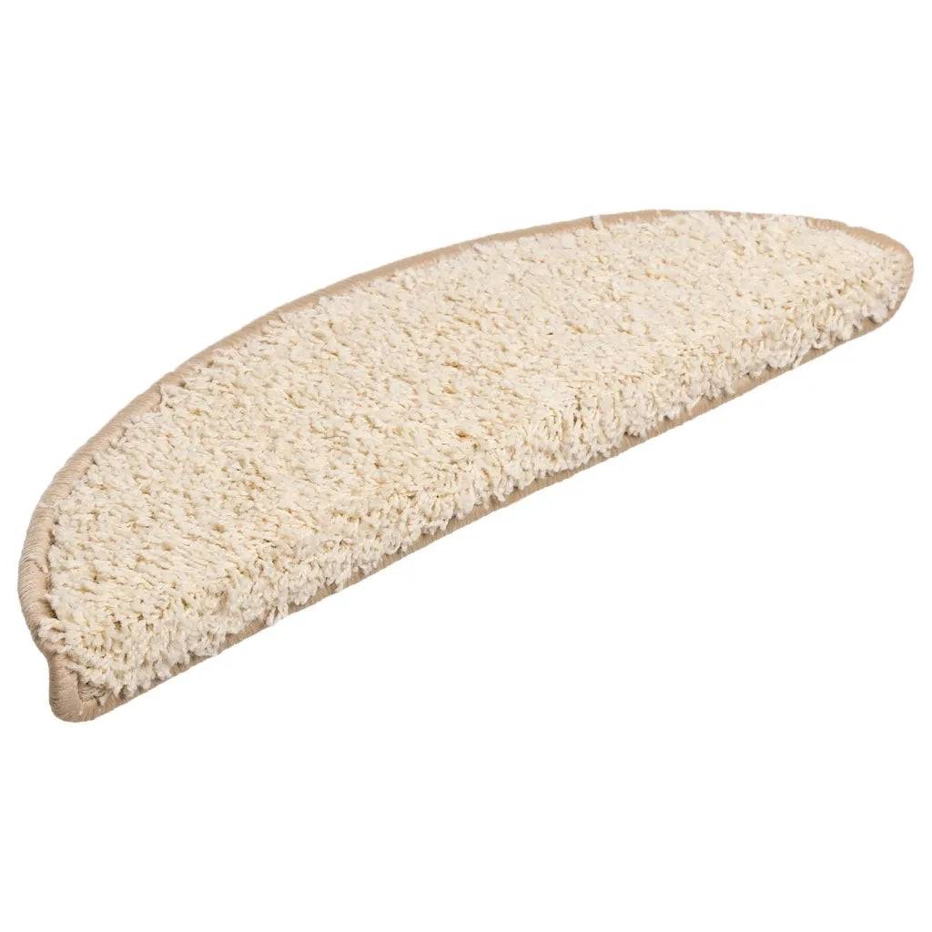 Tappetini per scale 10 pz 56x17x3 cm Crema Semicircolari 149791