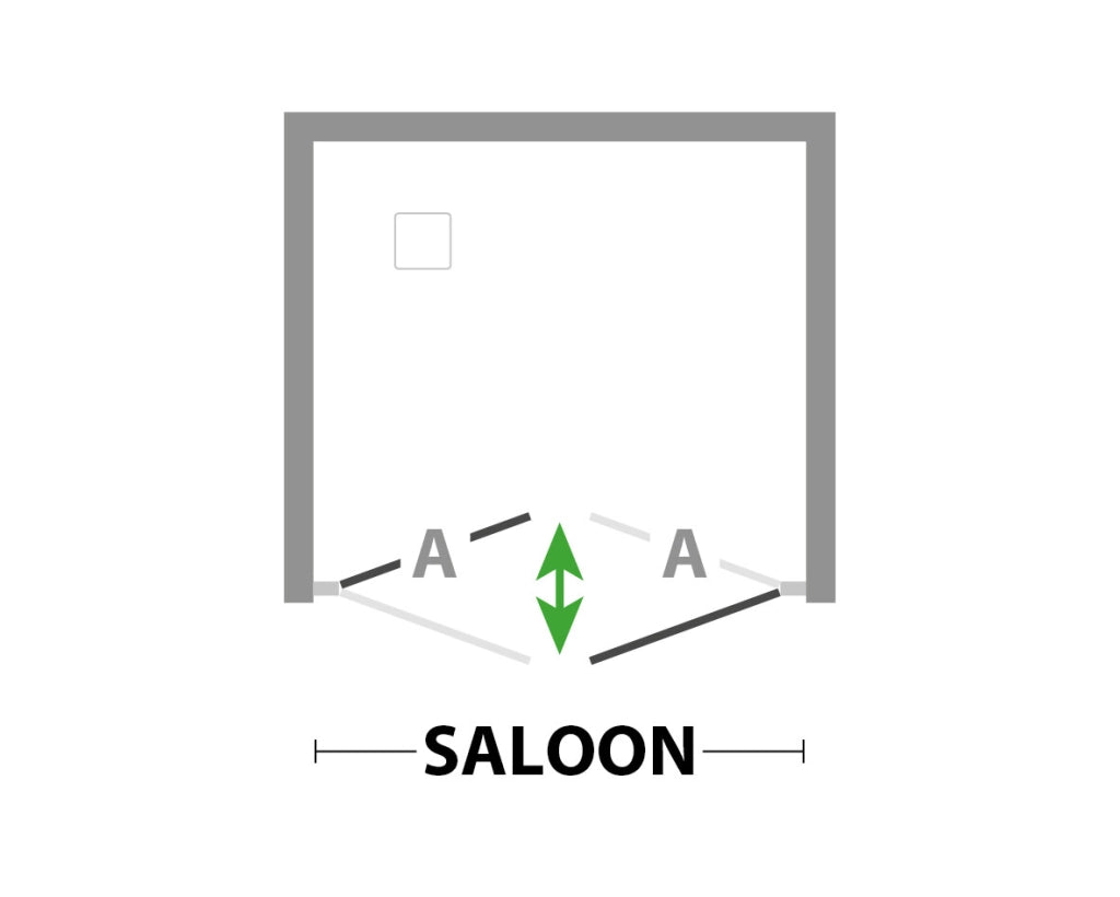 Cabina Doccia a Nicchia in Acrilico 2.2mm con Apertura Saloon Western - Misura: 95 x h185 (AdattabilitÃ  90-95cm)