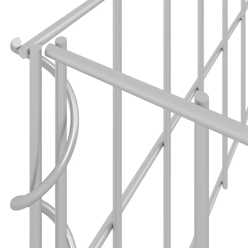 Aiuola rialzata in gabbione di acciaio zincato 500 x 100 x 20 cm Argento 02_0039897
