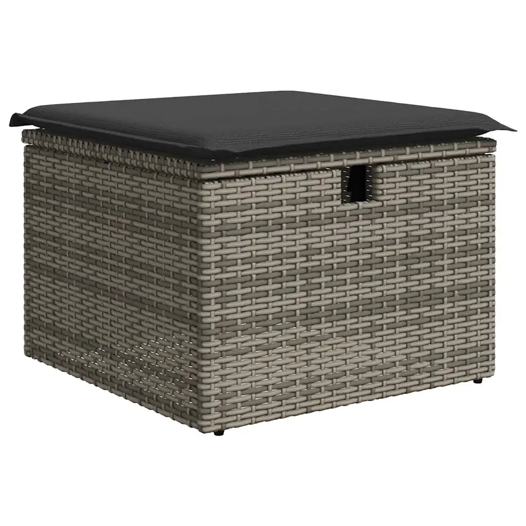 Set Divani da Giardino 11 pz con Cuscini in Polyrattan Grigio