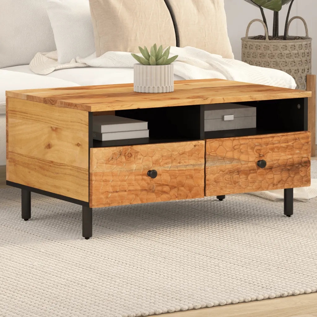 Tavolino da Salotto 80x54x40 cm in Legno Massello di Acaciacod mxl 87432