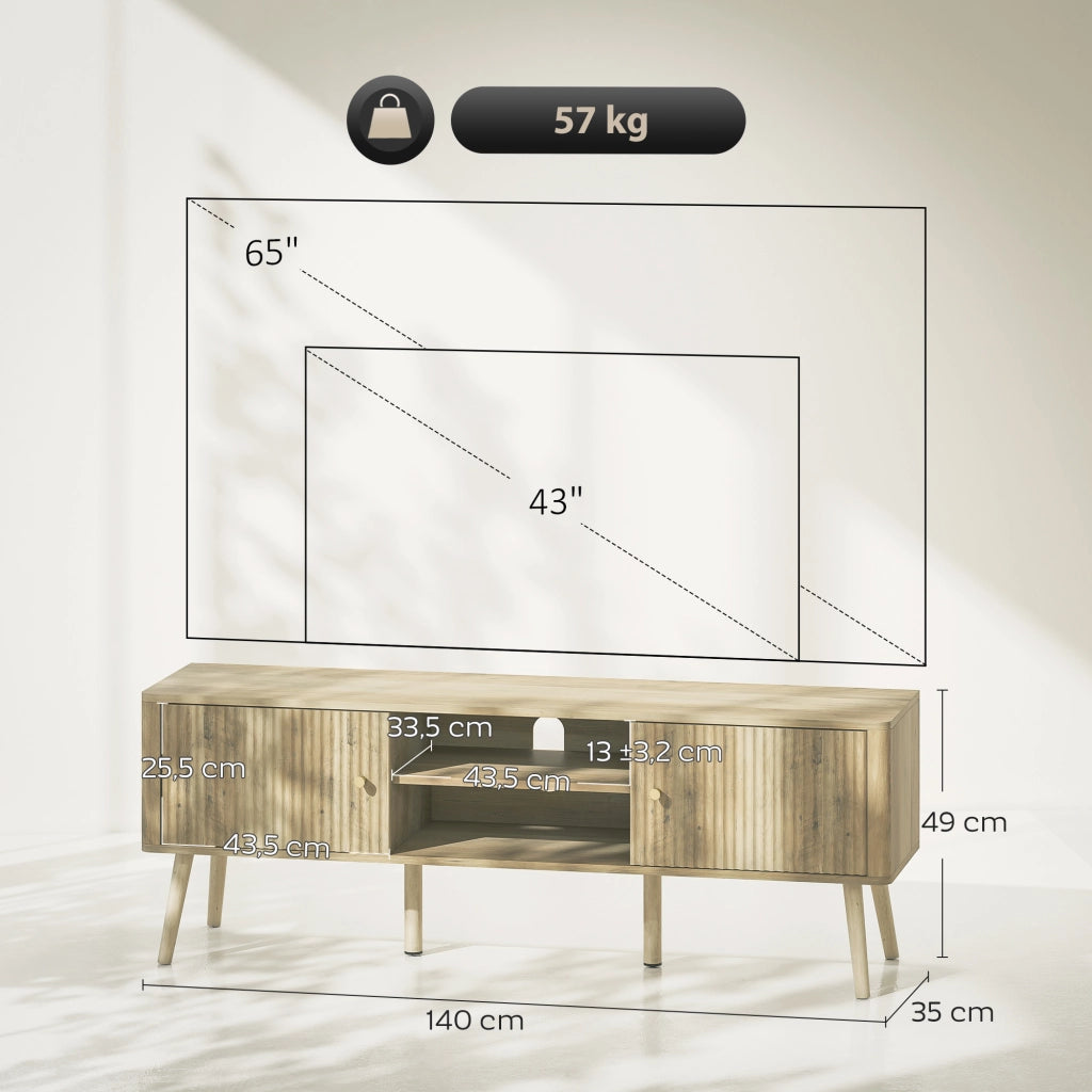 Mobile TV fino a 65 pollici ¨C zephmum ¨C quercia 140x35x49