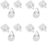 Pacco di 12 grucce adesive per foto - Sticker quadrato e rotondo per appendere foto e segnali (Due dimensioni)