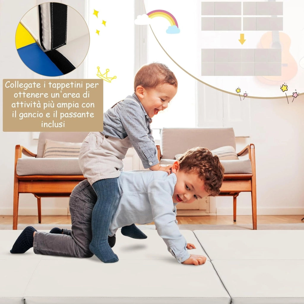 Tappetino da Yoga Spesso, Tappetino Fitness Pieghevole e Portatile con Imbottitura in EPE, Cerniera e Maniglie, Materassino Allenamento da Casa e Palestra, 180 X 60 X 5 cm