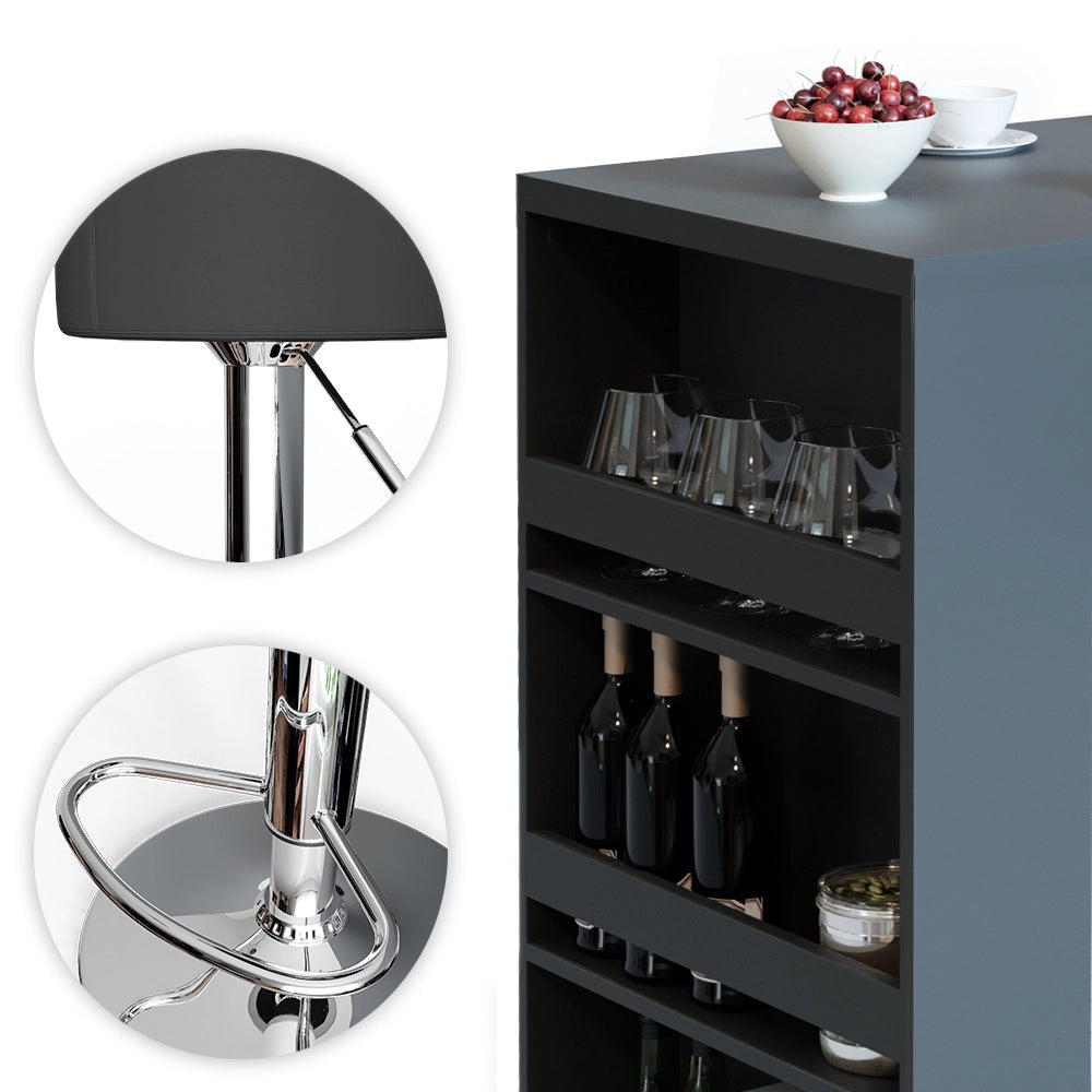 Vicco Tavolo bar con sgabelli Antracite 57 x 80 cm con 2 sgabelli da bar