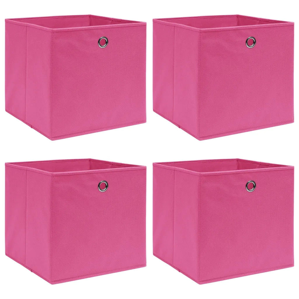Scatole 4 pz Rosa 32x32x32 cm in Tessuto cod mxl 46675