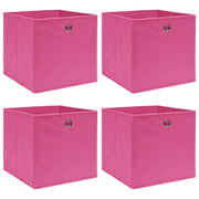Scatole 4 pz Rosa 32x32x32 cm in Tessuto cod mxl 46675