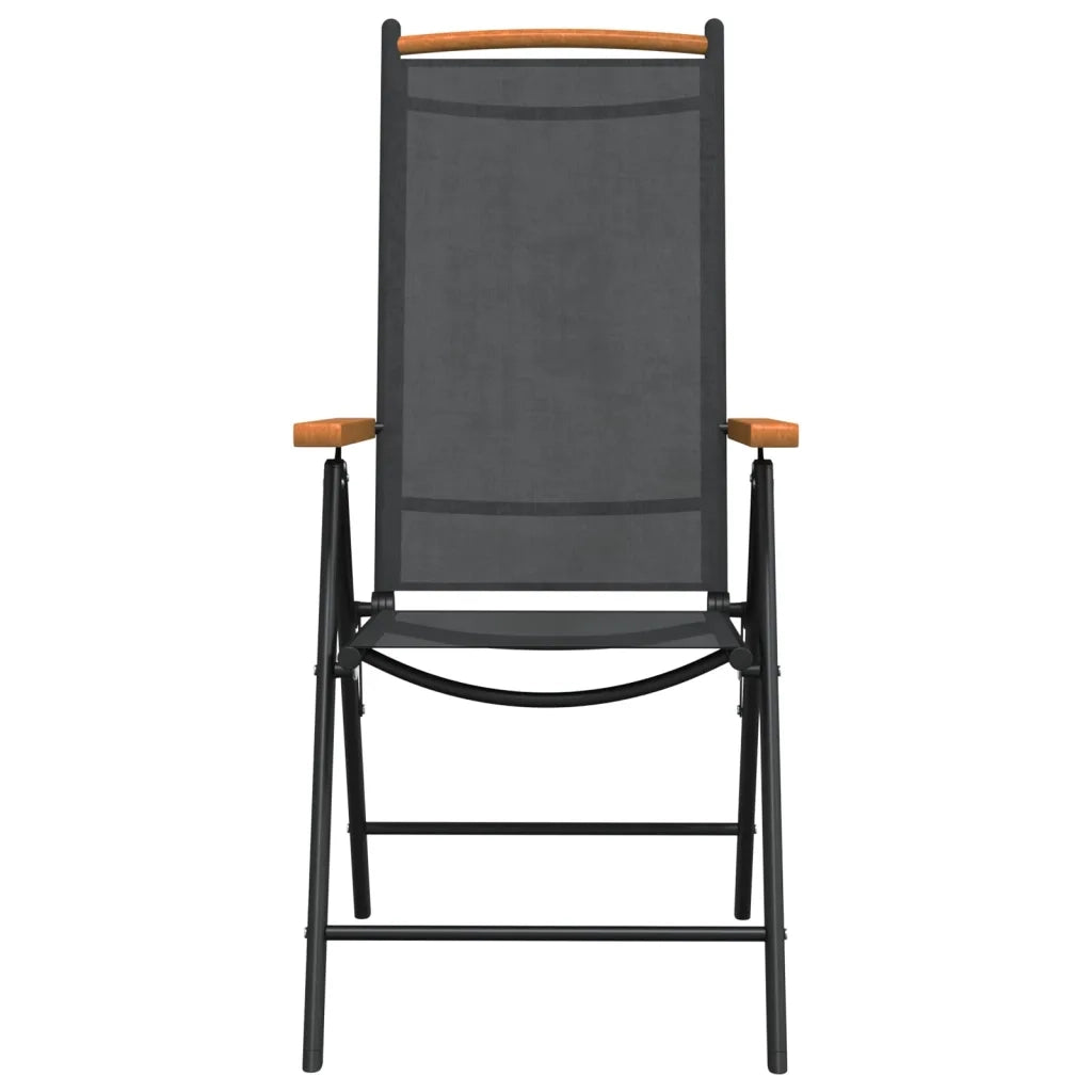 Set da Pranzo da Giardino 7 pz Nero e Marrone in Alluminio 3200602