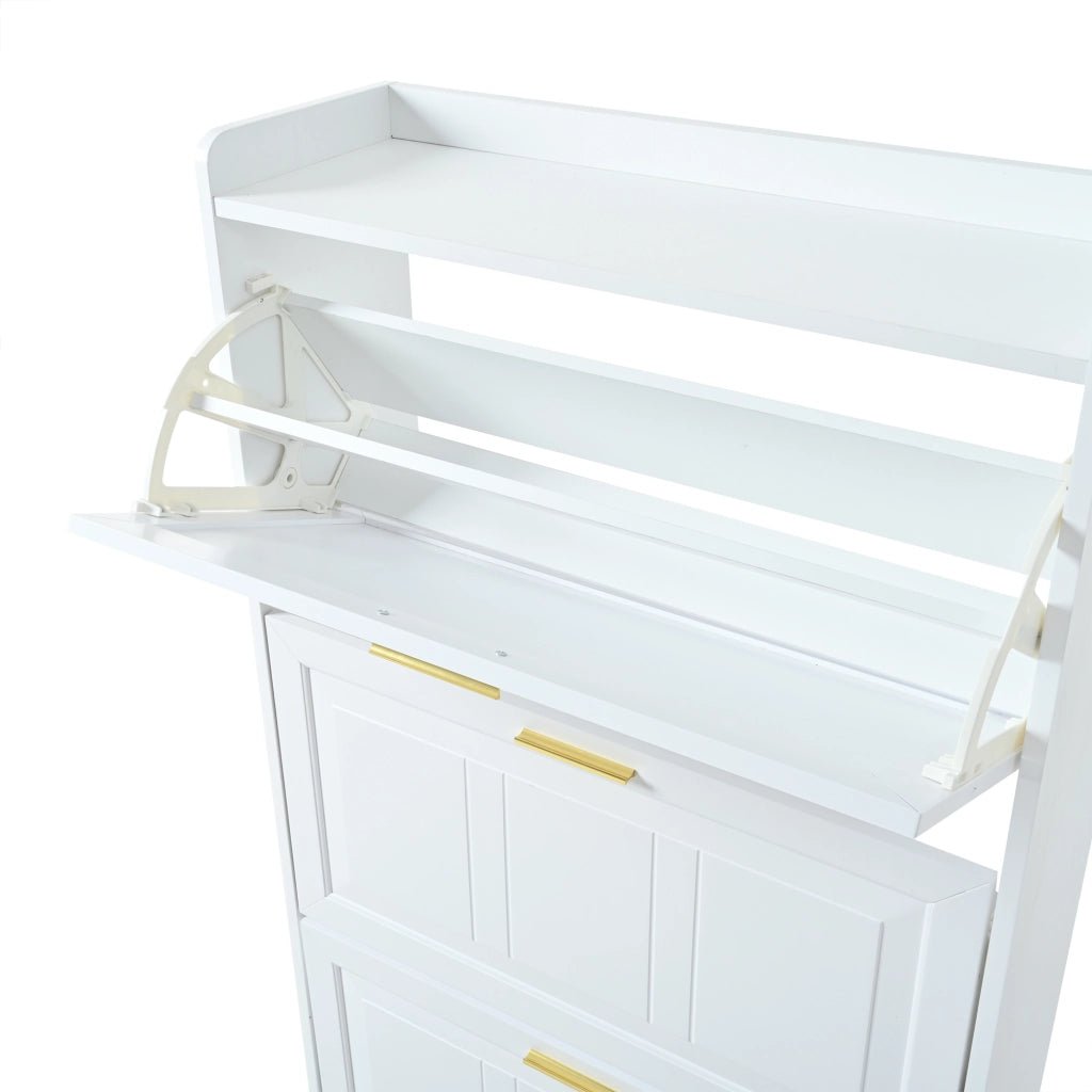 Scarpiera a 6 Ripiani ¨C Xylo ¨C Bianco, MDF e Truciolato, 70x24x120 cm