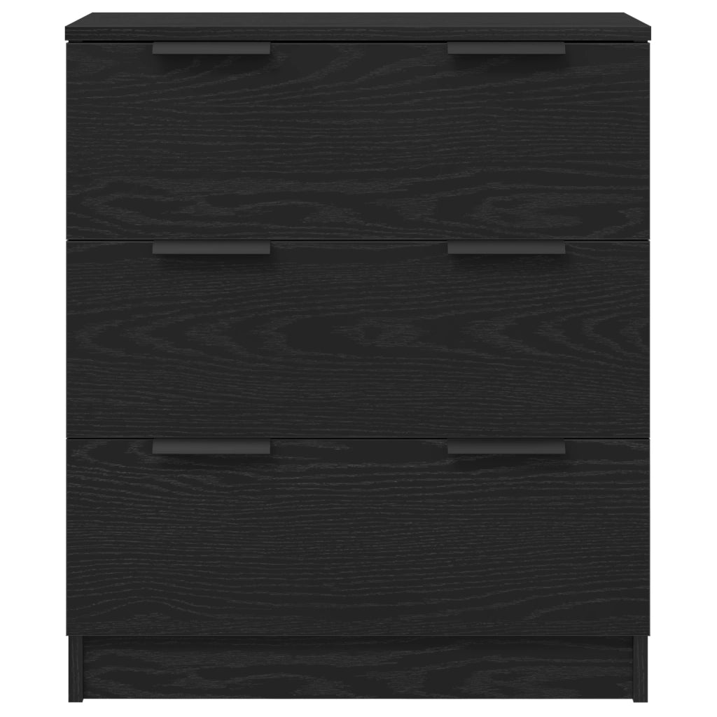 Credenza nera in rovere 60x30x70 cm in legno ingegnerizzato