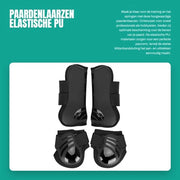 Paar di protezioni per zoccoli equini - 2 pezzi - Avvolgimenti per zoccoli equini in PU elastico - Protezione per allenamento/saltuazione - Materiale neoprene duraturo - Facili da indossare - Protezioni equine