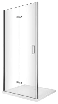 Porta Parete Doccia 90 cm 1 Anta a Libro in Cristallo Trasparente 6mm H190