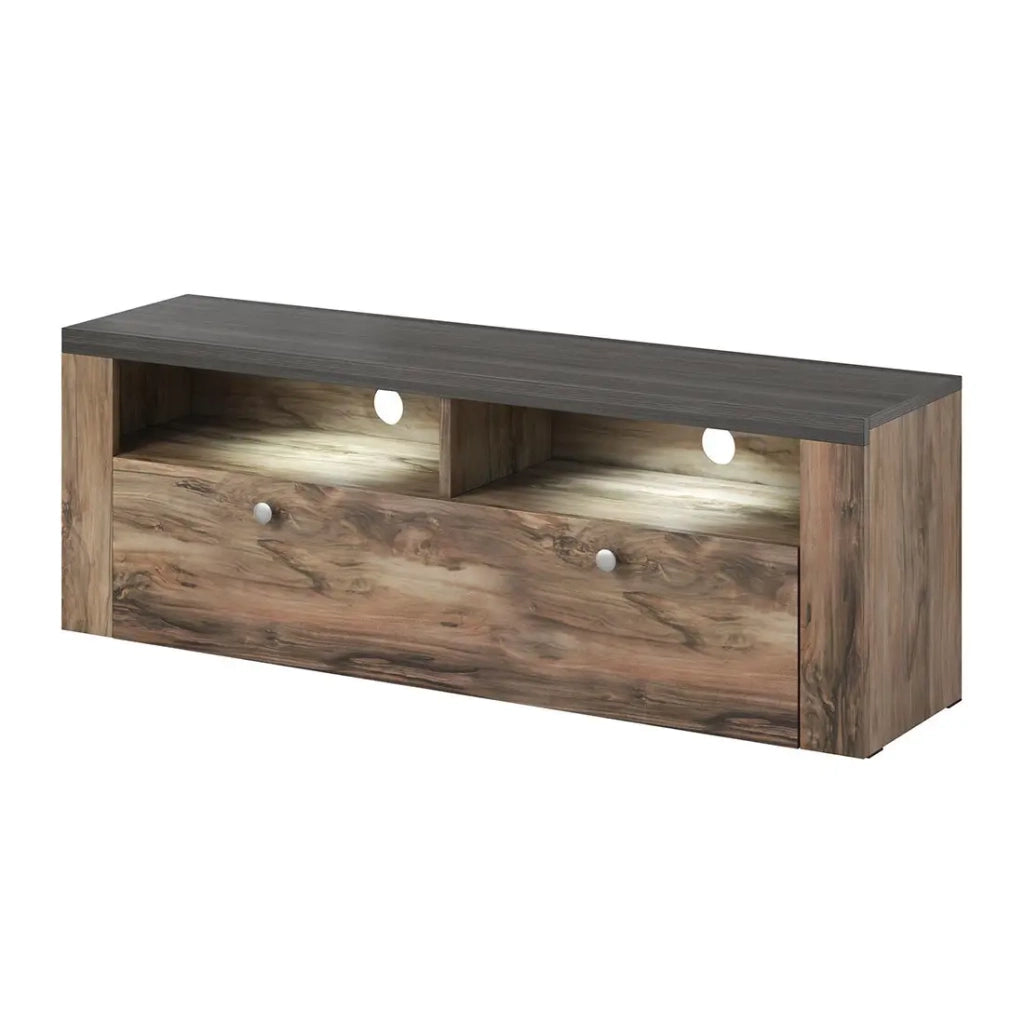 Mobile TV 140cm collezione SANTIAGO. Colore noce e nero effetto legno. 1 Porta