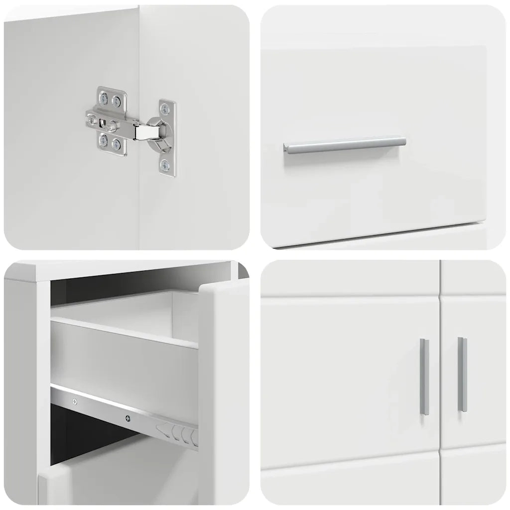 Credenza-Buffet-Armadio da cucina Bianco 88,5 x 30,5 x 73 cm Legno multistrato