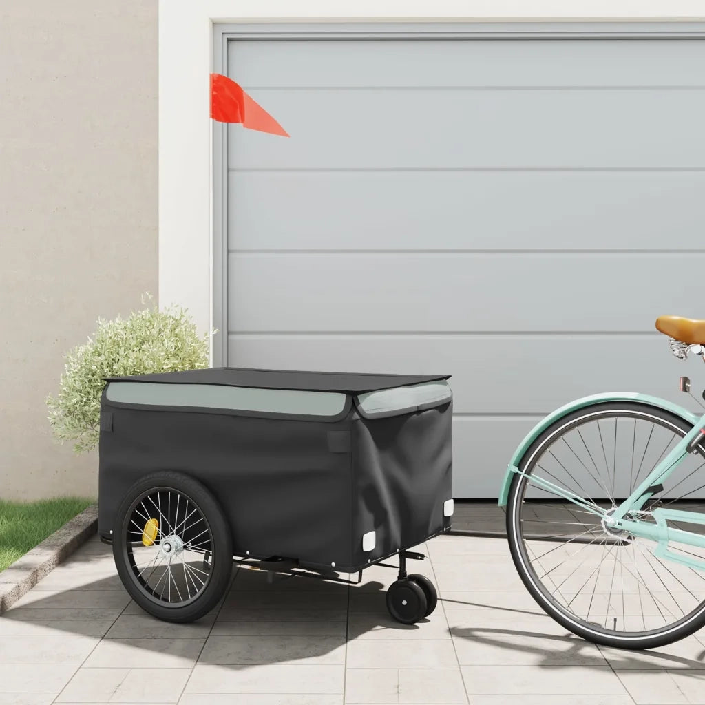 Rimorchio da Bici Nero e Grigio 45 kg in Ferro CFW8537245