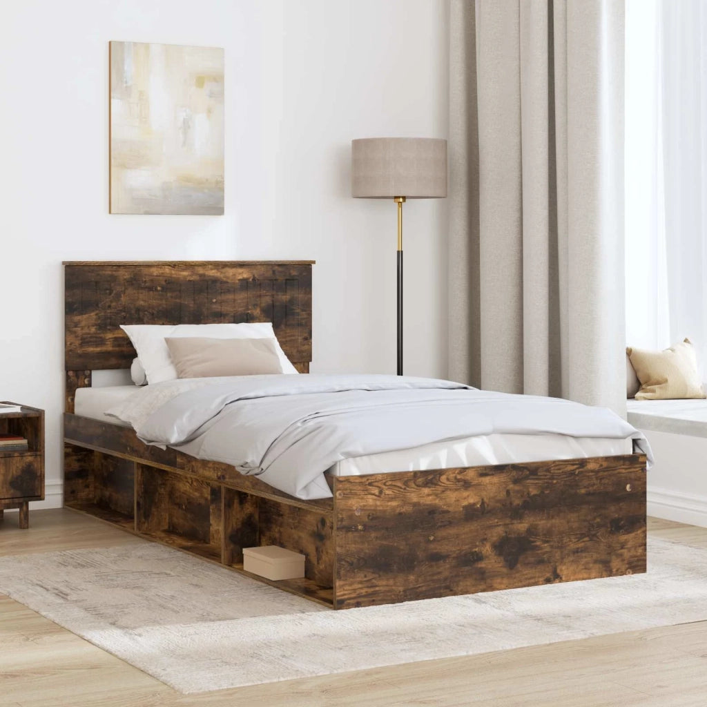 Struttura del letto-Giroletto Rovere fum¨¦ 100 x 200 cm Pino massello 858555