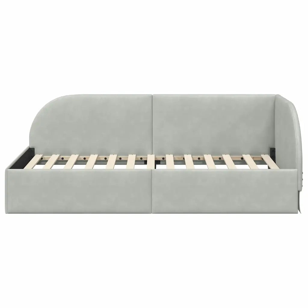 Cornice del letto ad angolo Grigio chiaro 90 cm x 200 cm