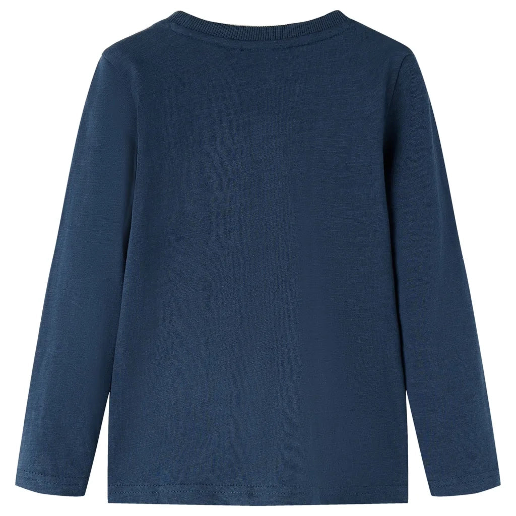 Maglietta Bambino Maniche Lunghe Blu Marino Mélange 116 12701