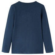 Maglietta Bambino Maniche Lunghe Blu Marino Mélange 116 12701
