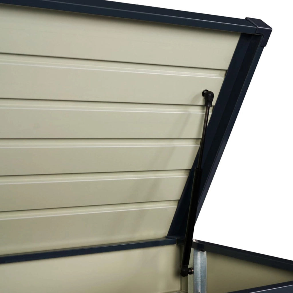 Baule Contenitore Metallico con Serratura Grigio Antracite per Giardino 200L
