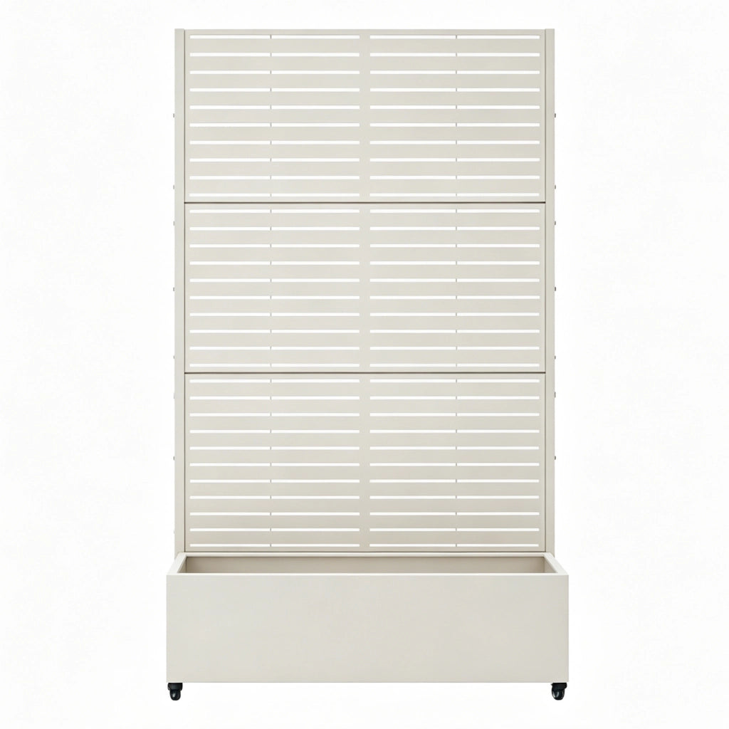 Fioriera con Spalliera Nodepp in Acciaio 190 x 120 x 38 cm - Beige casa.pro