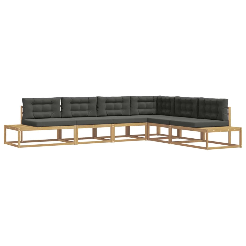 Set di divani da esterno Bianco 357 x 198,5 x 73 cm Poliestere