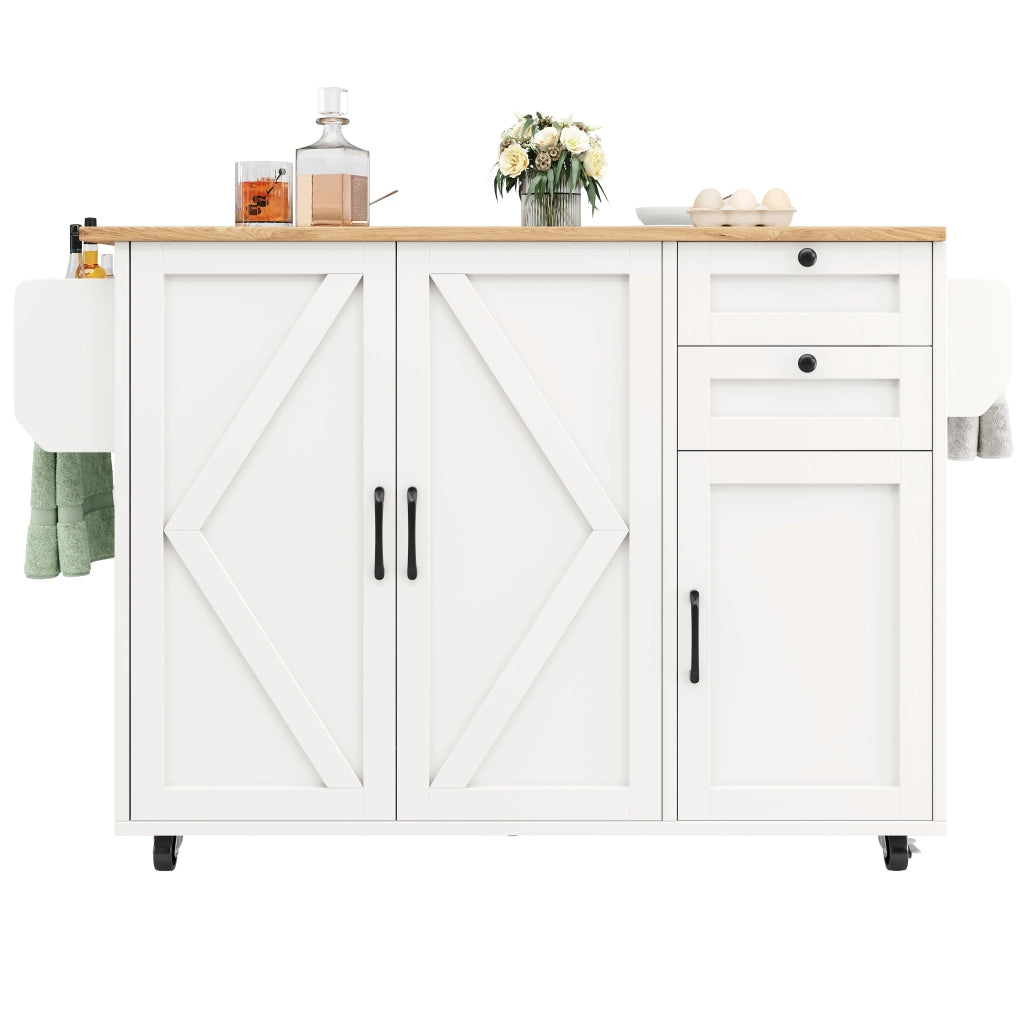 Tavolo da Pranzo Multifunzionale con Ripiani e Vano Contenitore ¨C MINIMAL ¨C Bianco, Effetto Legno
