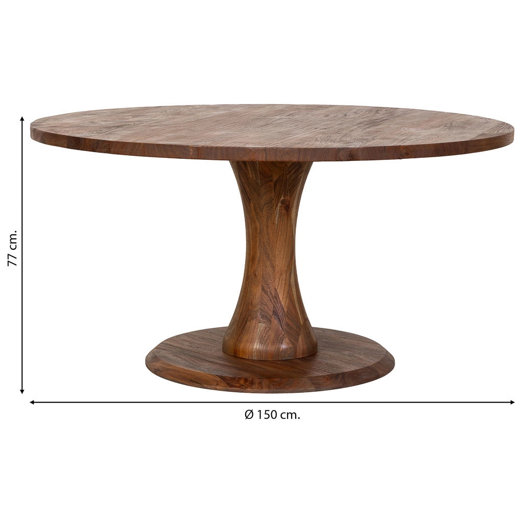 Tavolo da pranzo in legno marrone 150x150x77h cm