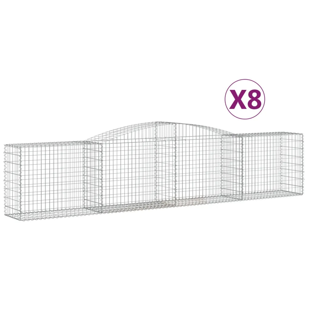 Cesti Gabbioni ad Arco 8 pz 400x50x80/100 cm Ferro Zincato 3146989