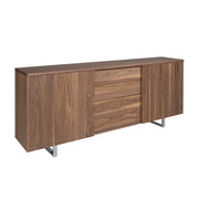 Credenza noce e acciaio cromato