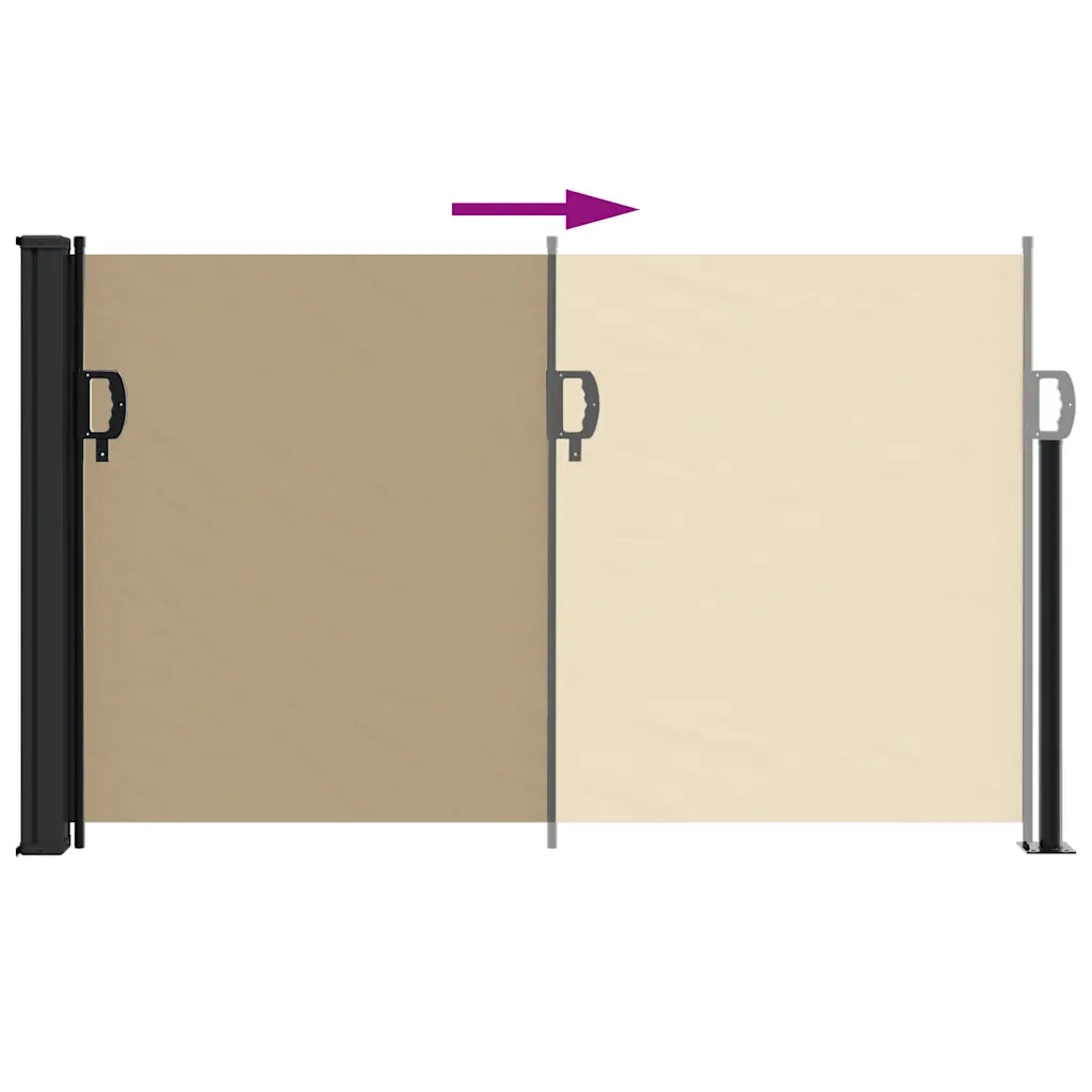Tenda da Sole Laterale Retrattile-Tenda parasole per balcone per giardino Beige 117x300 cm