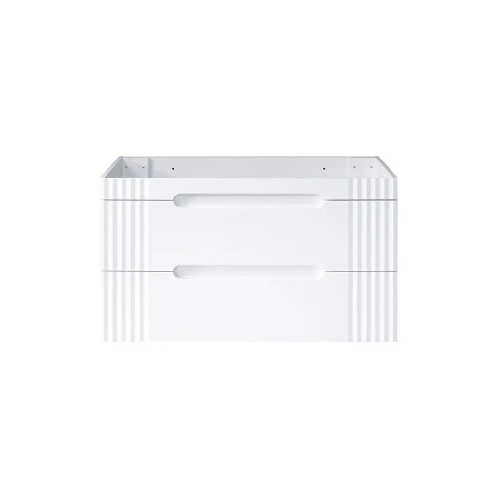 Mobile sottolavabo FIDJI 120 cm – Bianco Alpino Lucido – 2 cassetti – Montaggio a parete o a pavimento