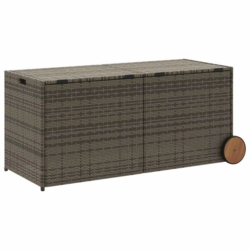 Contenitore da Giardino con Ruote Grigio 283L in Polyrattan CFW2306774