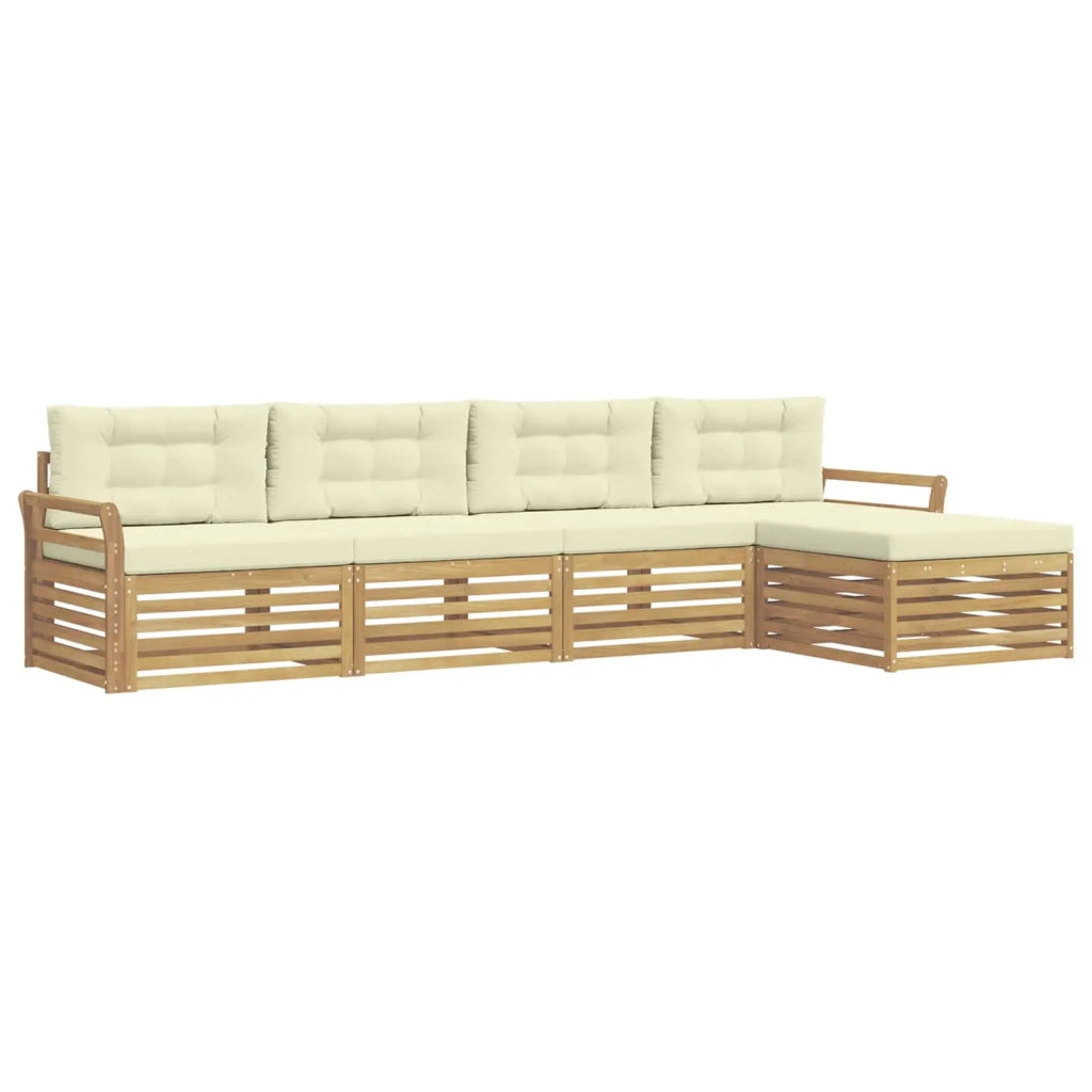 Set di divani da esterno 5 pcs Bianco e Crema 3390325