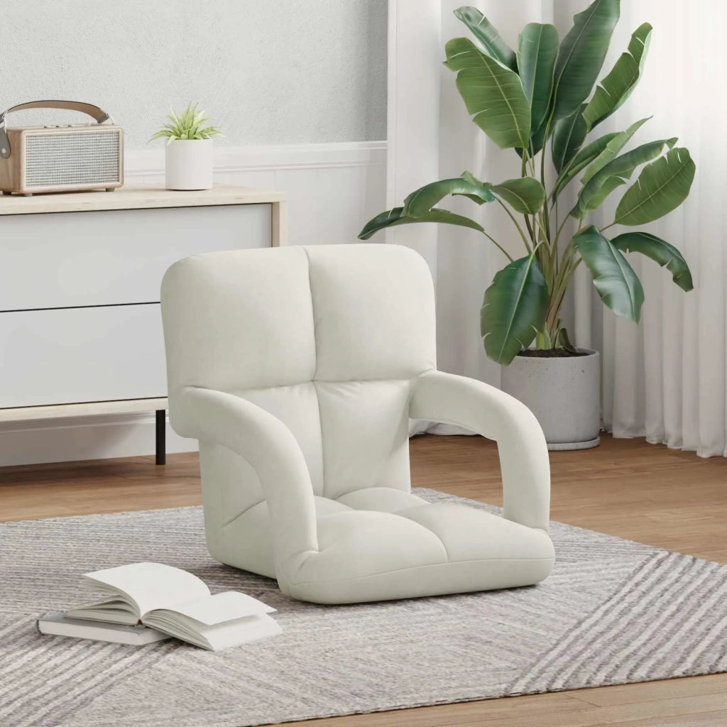 Sedia da Pavimento Crema 58 x 62 x 58 cm Velluto 42028139