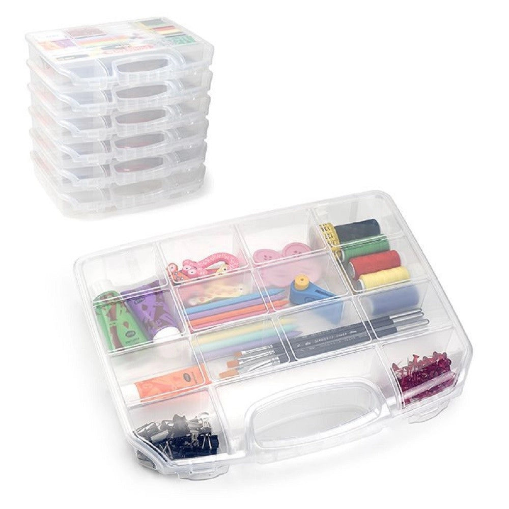 Trade Shop - Valigetta Neptuno Kit Accessori Per Cucito Pittura Scuola Hobby Scomparti 12056 -