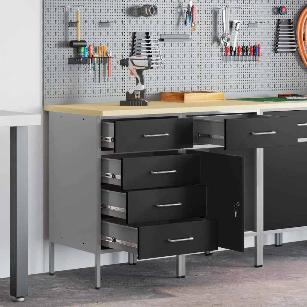 Mobile da lavoro 2 pz Nero e Grigio 100 x 55 x 85 cm CFW3298741