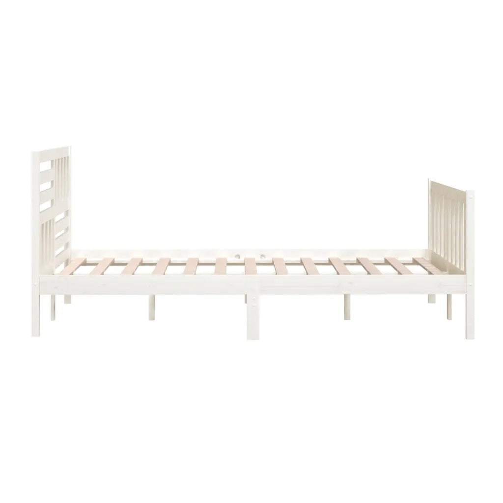 Giroletto-Struttura Letto Bianco in Legno Massello 160x200 cm 808675