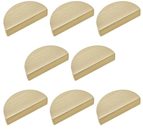 Maniglie Decorative a forma di Mezza Luna in Alluminio Laminato - 8 Stuks - Dimensioni 76 mm x 37 mm - Maniglia con Manico di Carreggiata